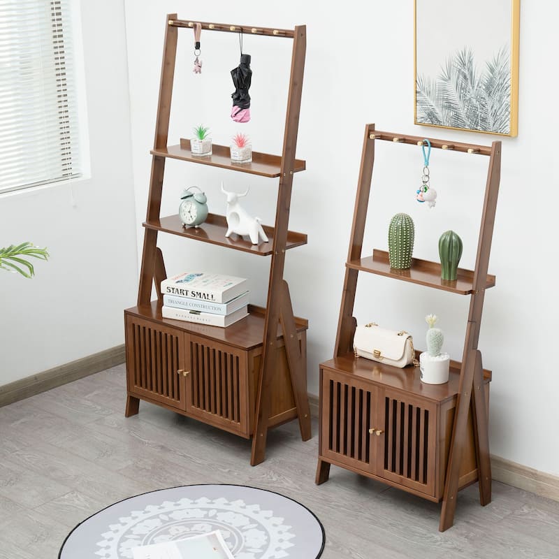 Bamboo Hall Tree with Bench and Shoe Storage