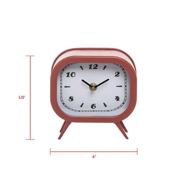 Shop Foreside Home Garden Red Metal Battery Operated Table Clock