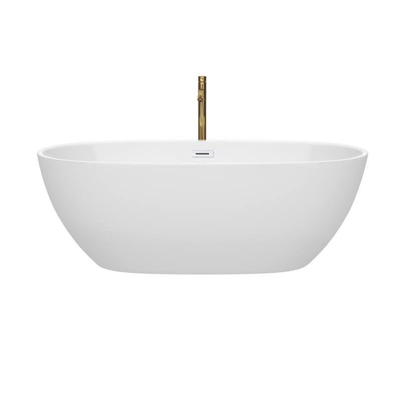 Wyndham Collection Juno 67" Freestanding Soaking Tub with Tub Filler