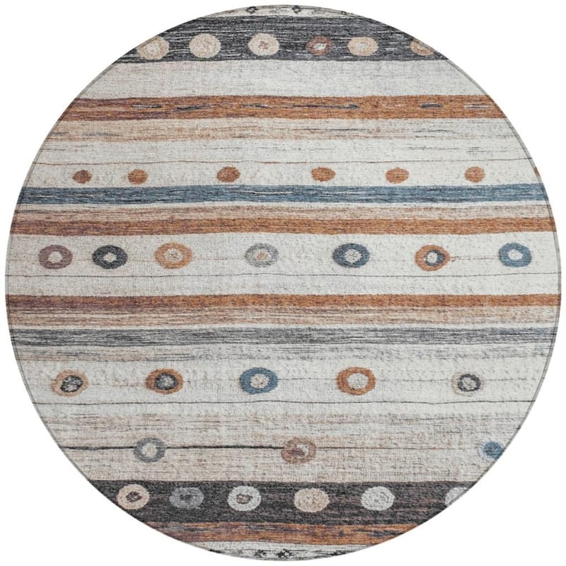 HomeRoots Striped Transitional Rectangle Outdoor Rug