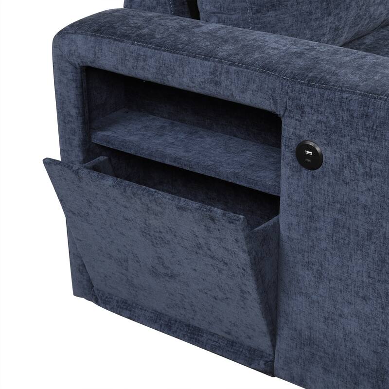 Harper&Bright Designs L-shaped Padded Modular Sofa with Storage Space