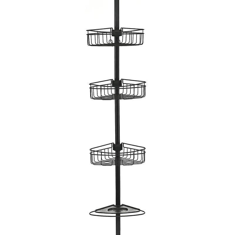 Utopia Alley 4 Tier Tension Pole Shower Caddy with 3 Baskets & Soap Tray Shelf