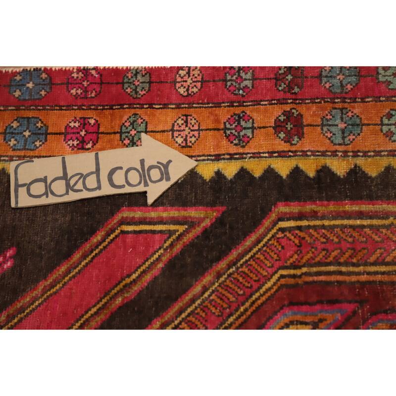 Hand Knotted Oriental 100% Wool Carpet Traditional Tribal Brown Ardebil Runner Rug - 9' 5'' X 3' 10''