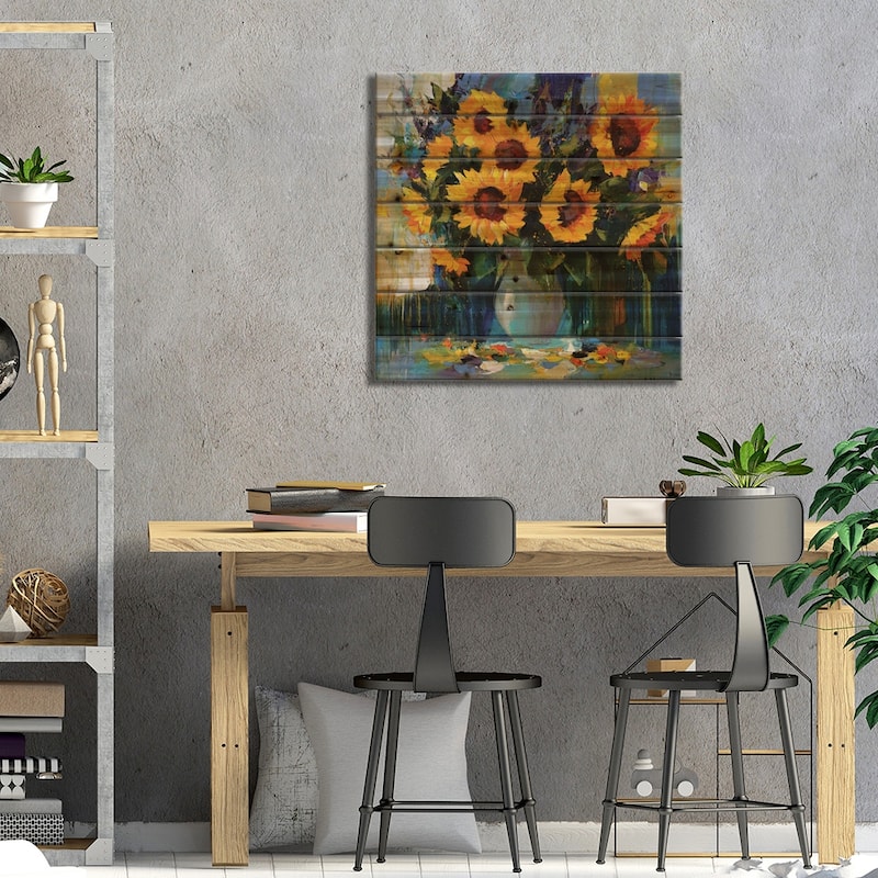 Thinking About You Print On Wood by Tatyana Yabloed - Multi-Color