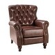 preview thumbnail 6 of 45, HULALA HOME Genuine Leather Nailhead Trim Pushback Recliner with Rolled Arms