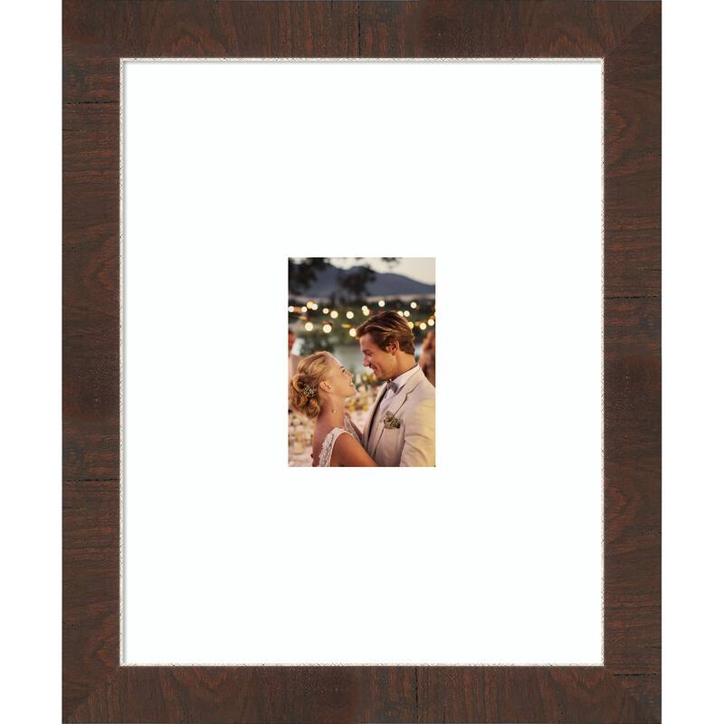 Wildwood Brown Narrow Framed Picture Frame, Photo Frame - 16x20 Matted to 5x7
