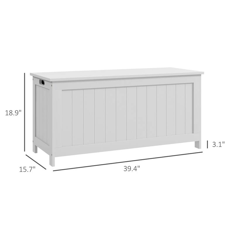 39.4" Storage Chest with 2 Safety Hinges,Wooden Box