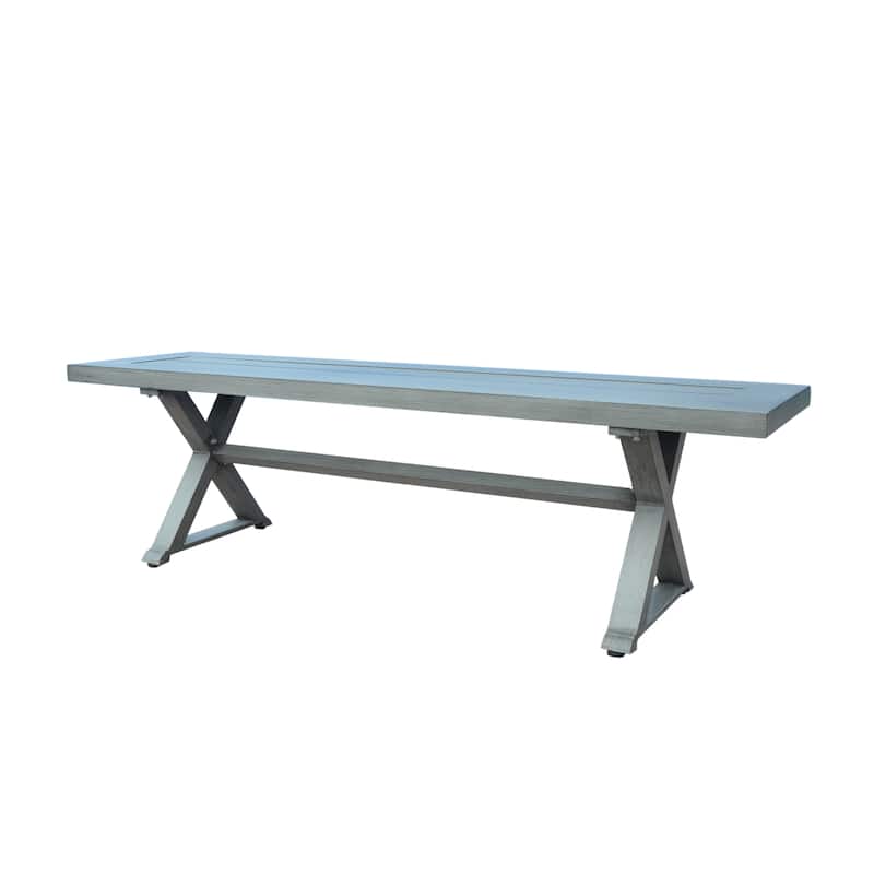 Roomfitters Modern Outdoor Aluminum Dining Bench, Stylish and Durable Design, Perfect for Patio and Garden Use