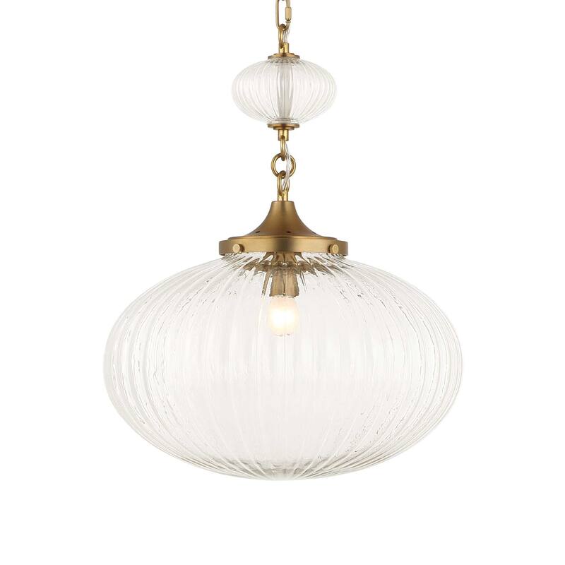 Uttermost Bellaire 1 Light Glass Shade Pendant - 16.5"W x 16.5"D x 20"H