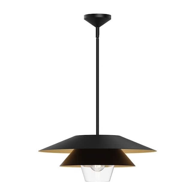 Alora Lighting PD475120 Tetsu 20" Wide Pendant - Matte Black / Clear Glass