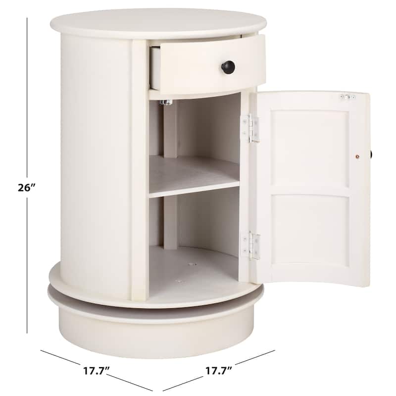 SAFAVIEH Celestia Grey Swivel Storage Accent Table - 18"W x 18"D x 26"H