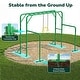 preview thumbnail 7 of 17, Hapfan 400lbs 3-in-1 Heavy Duty Metal Monkey Bar Set, Outdoor Playset with Gymnastics Bars & Trapeze Swing for Backyard Outdoor
