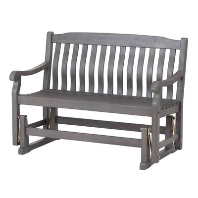 Delahey Wood Outdoor Glider Bench - Gray