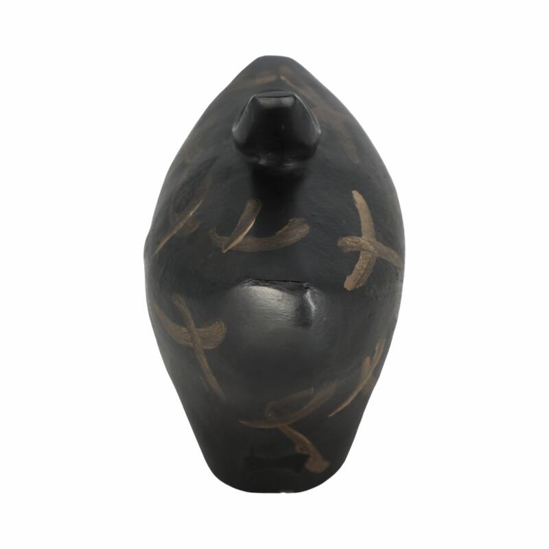 Metal Modern Sculptural Tribal Vase - Black/Gold