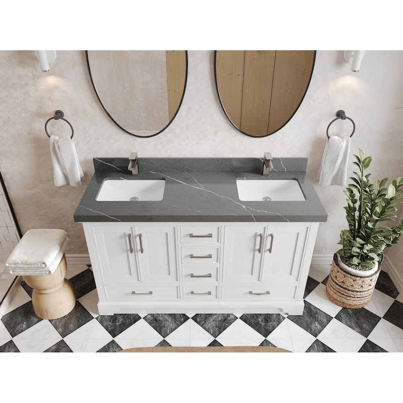 Willow Collections 60 in. W x 22 in. D Charlotte Double Sink Bathroom Vanity with Countertop