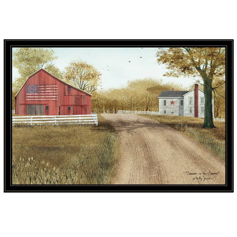 TrendyDecor4U Farmhouse "Summer in the Country" Framed Print Wall Art by Billy Jacobs