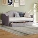 preview thumbnail 1 of 5, Light Grey Wooden Twin Size Sofa Bed Daybed with 2 Storage Drawer Light Grey