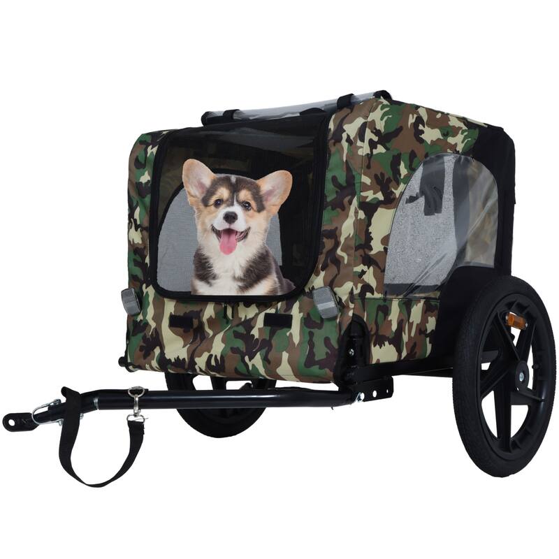 Pet Bike Trailer Dog Cart for Bicycle, Suitable for Small and Medium Pets, Easy Folding Cart Frame, Non-Slip Floor