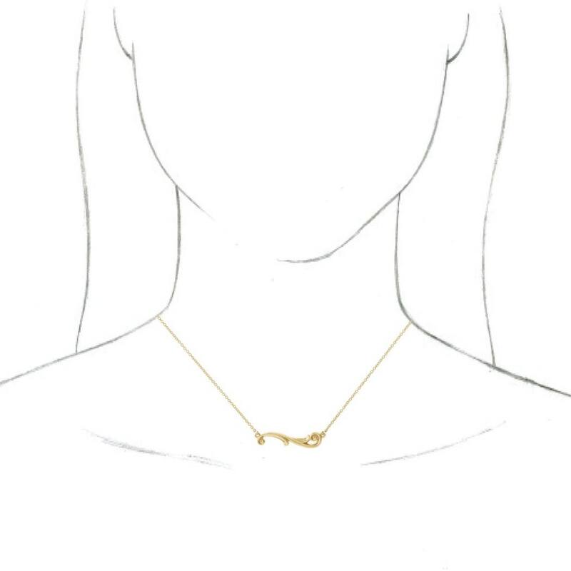 Curata 14k Yellow Rose or White Gold 27.6x6.2mm 18 Inch Polished Sculptural Freeform Bar Necklace