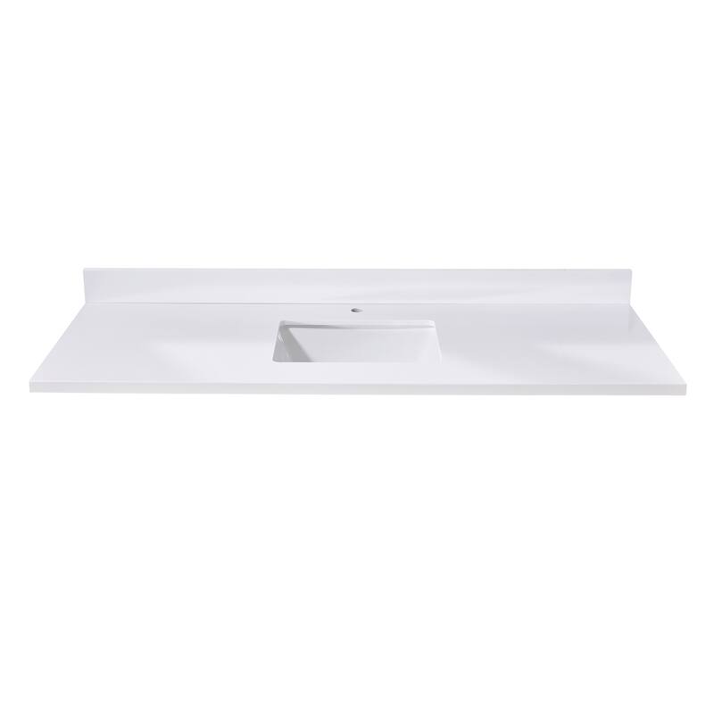 Altair Caorle Bathroom Vanity Countertop in Snow White Finish Without Cabinet - 61S"