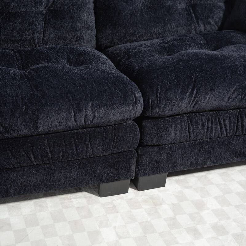 84" Upholstered 3-Seater Sofa with Memory Foam & Comfort Pillows