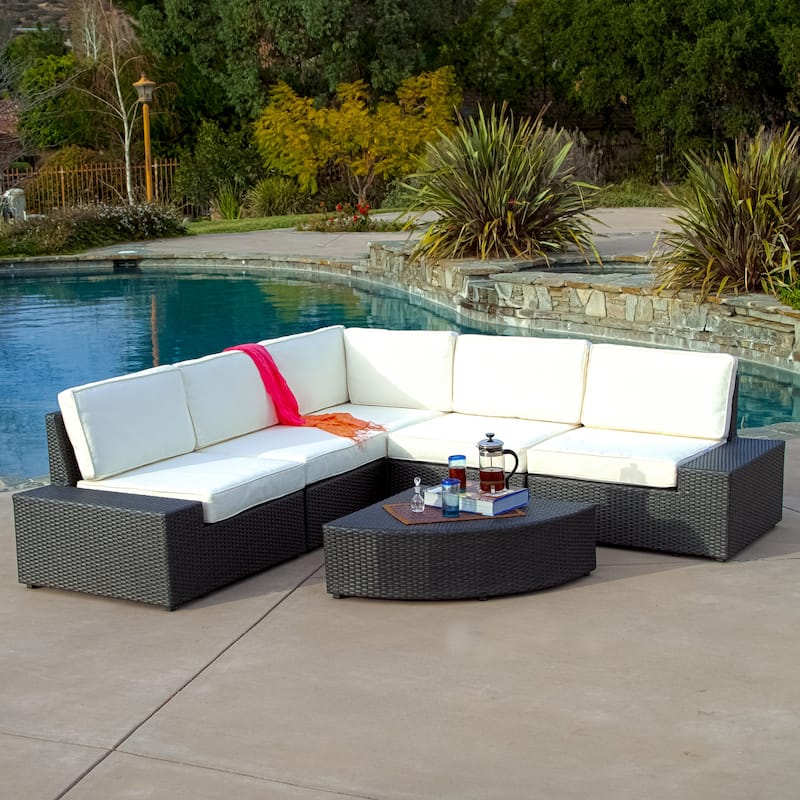 Best Sail Bridge Outdoor 6-piece Wicker Sofa Set by Havenside Home - Grey+White