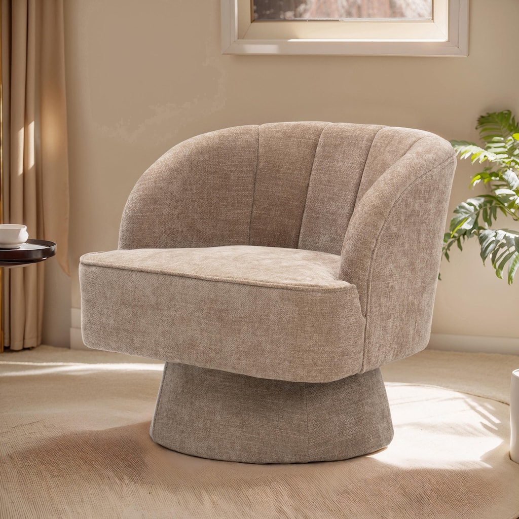 Upholstered Swivel Accent Chair Armchair, Barrel Chair, Club Chair
