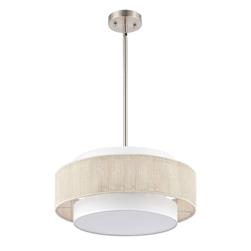 GetLedel 18" 4-Light Double Drum Shaded Chandelier