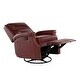 preview thumbnail 7 of 100, Echidna Transitional Genuine Leather Swivel Rocker Nursery Chair with Nailhead Trim by HULALA HOME