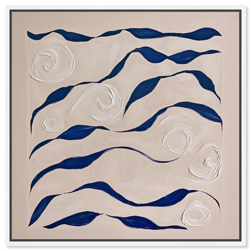 Acrylic Waves Canvas by Art Remedy - 20" x 20" - White