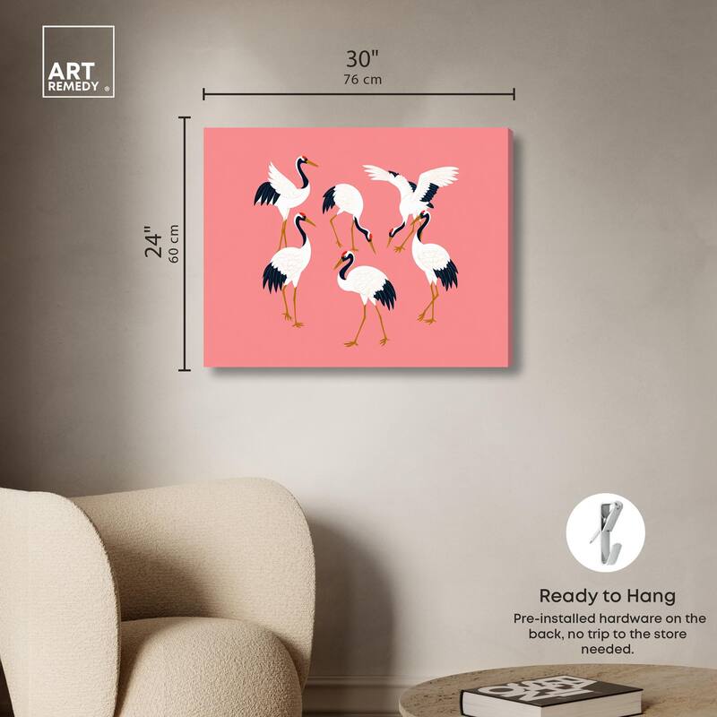 Crane Chorus Canvas by Art Remedy, Gallery Wrapped