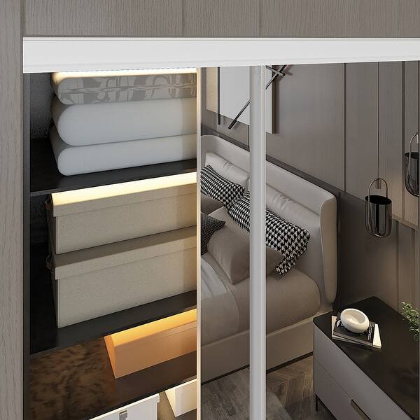 Shop Black Friday Deals On Colonial Elegance Frameless Mirror Sliding Closet Door White 36x80 5 On Sale Overstock 32126410