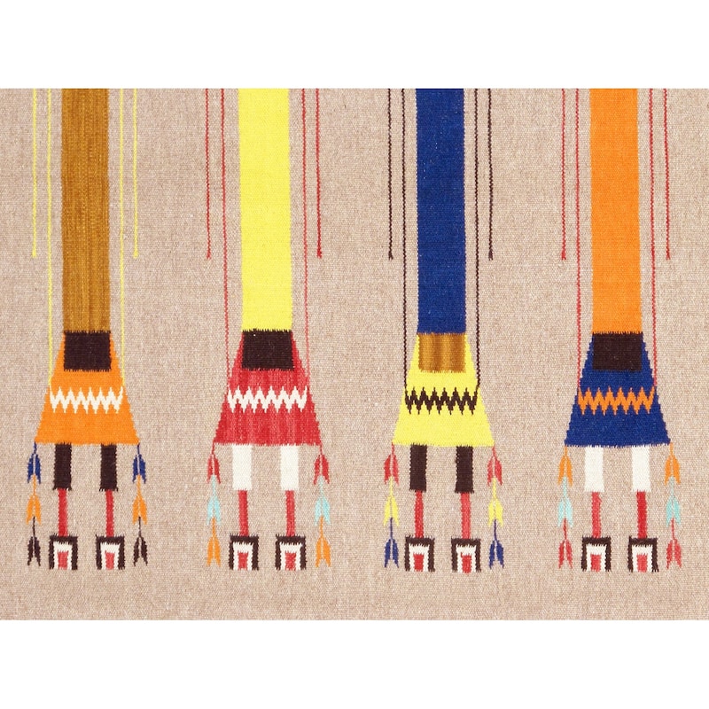 Pasargad Home Tuscany Reversible Wool Mocha Area Rug - 5' 1'' X 6'11''