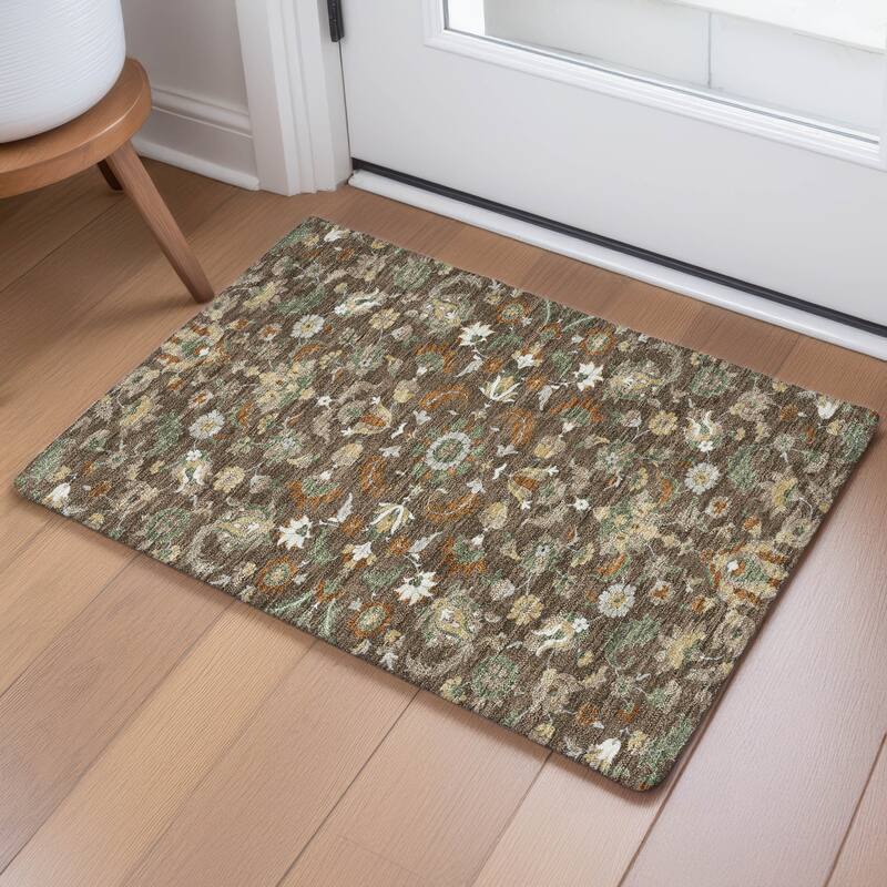 Machine Washable Indoor/ Outdoor Traditional Lanelle Chantille Rug