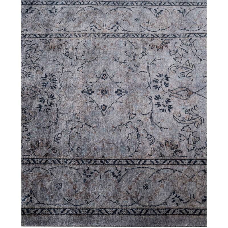 Overdyed One-of-a-Kind Hand-Knotted Area Rug - Gray - 2' 8" x 4' 2"