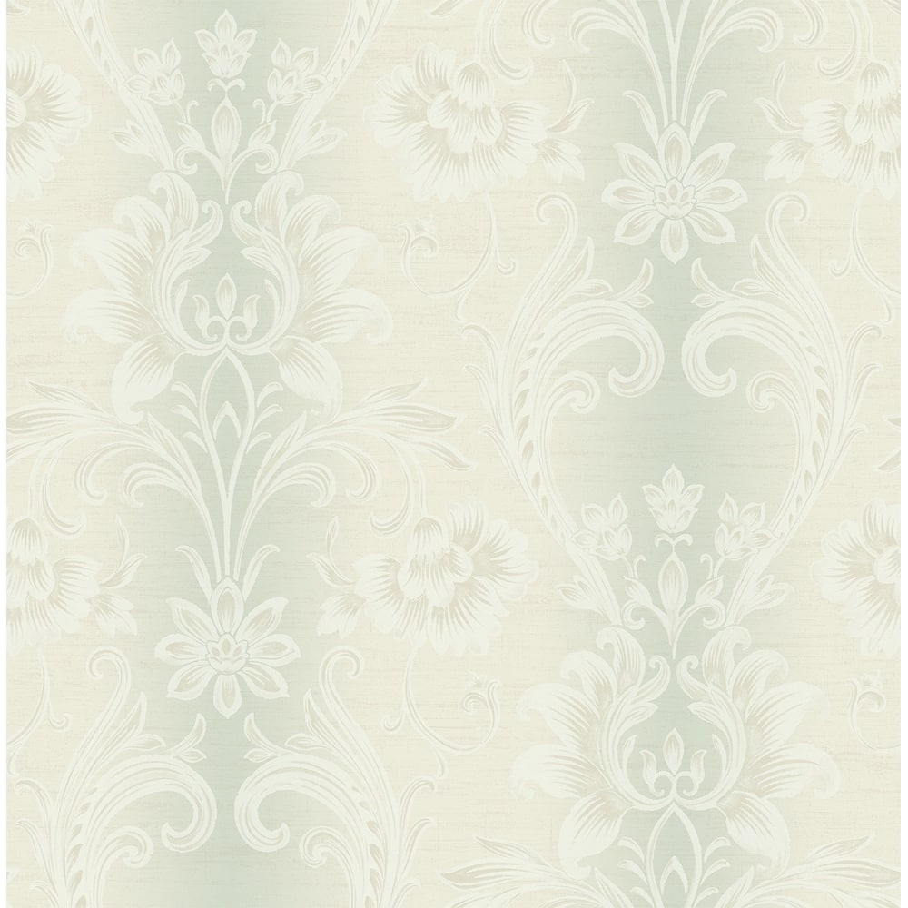 Seabrook Designs Sienna Damask Stripe Unpasted Wallpaper