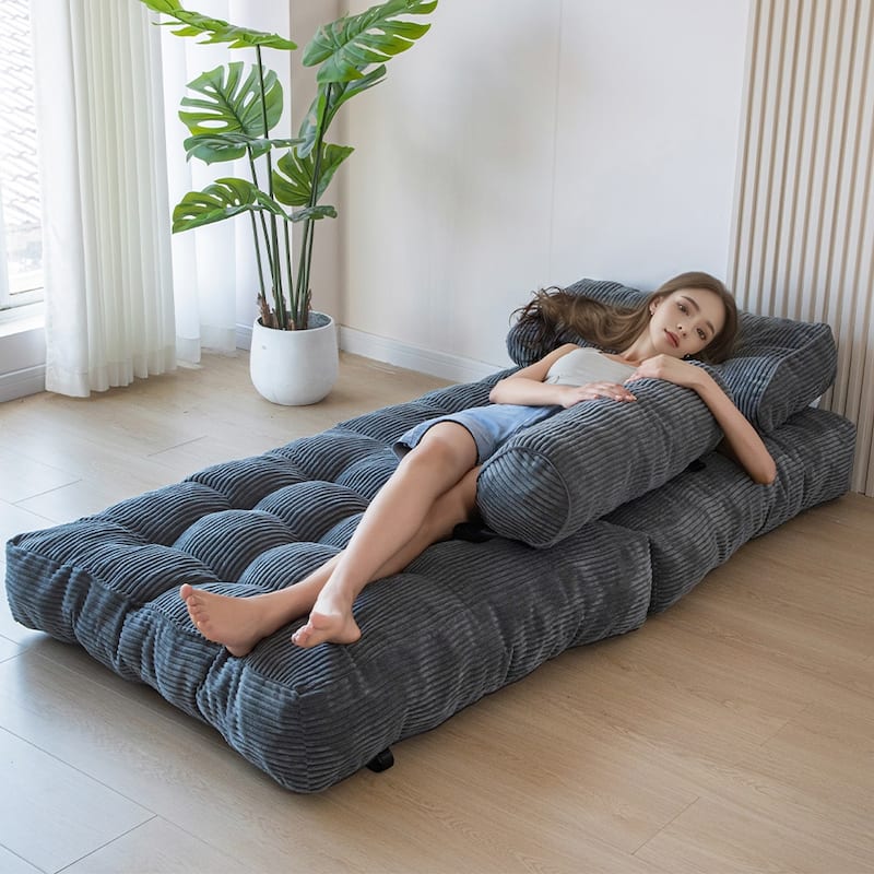 8"Corduroy Folding Couch Sofa Bed,Single