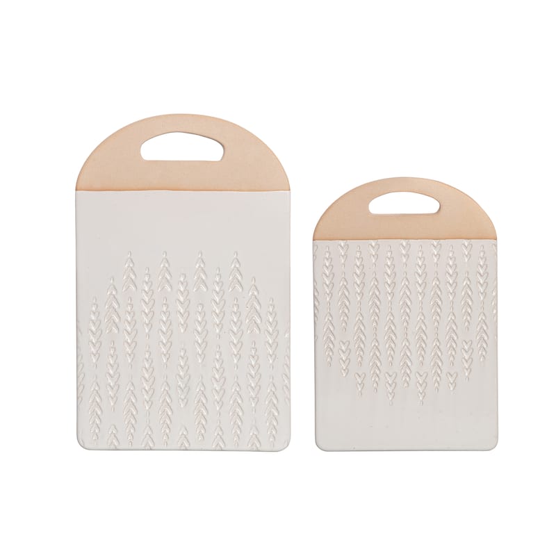 Transpac Terracotta 11.25 in. Brown Harvest Common Ground Serving Board Set of 2