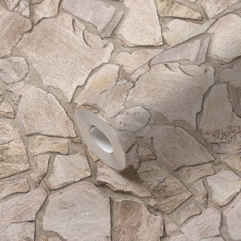 Galerie Wallcoverings Bricks and More Collection Claystone Cottage Motif Matte Finish Vinyl on Non-woven Wallpaper Roll