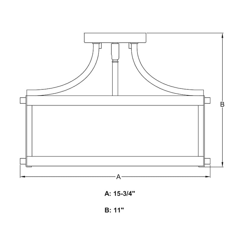 James Allan Declan 3 Light 16" Wide Semi-Flush Drum Ceiling Fixture