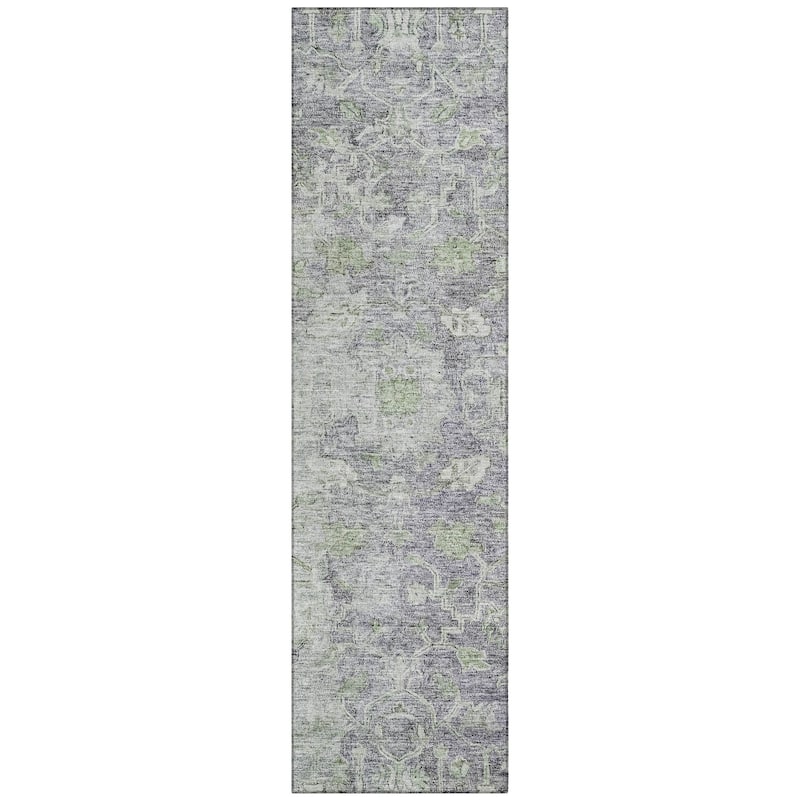 Machine Washable Indoor/ Outdoor Chantille Distressed Traditional Rug
