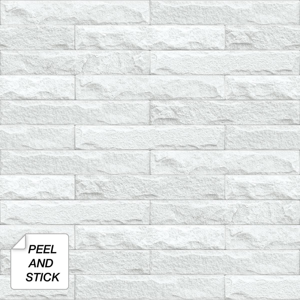 NextWall Faux Limestone Brick Peel and Stick Removable Wallpaper - 20.5 in. W x 18 ft. L