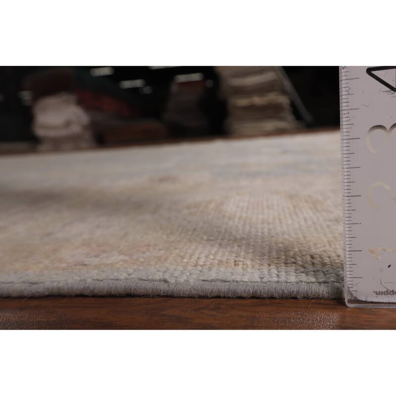 Blue Oushak Turkish Area Rug Handmade Vegetable Dye Wool Carpet - 7'10"x 10'0"