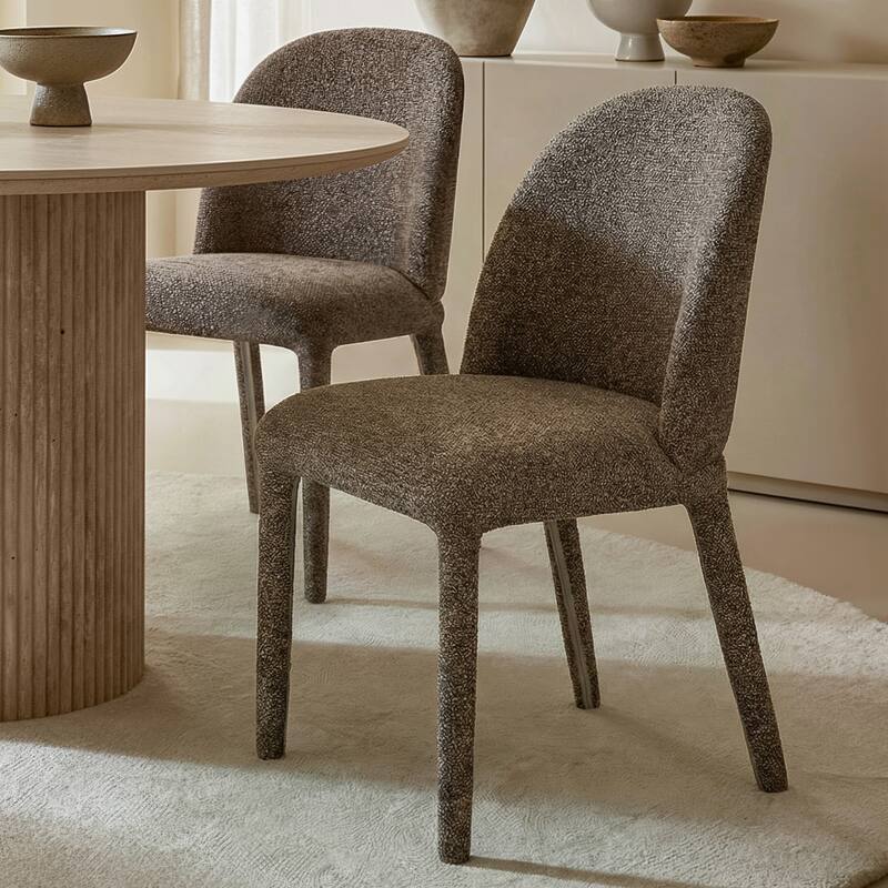 Modern Fabric and Metal Dining Chair, Set of 2