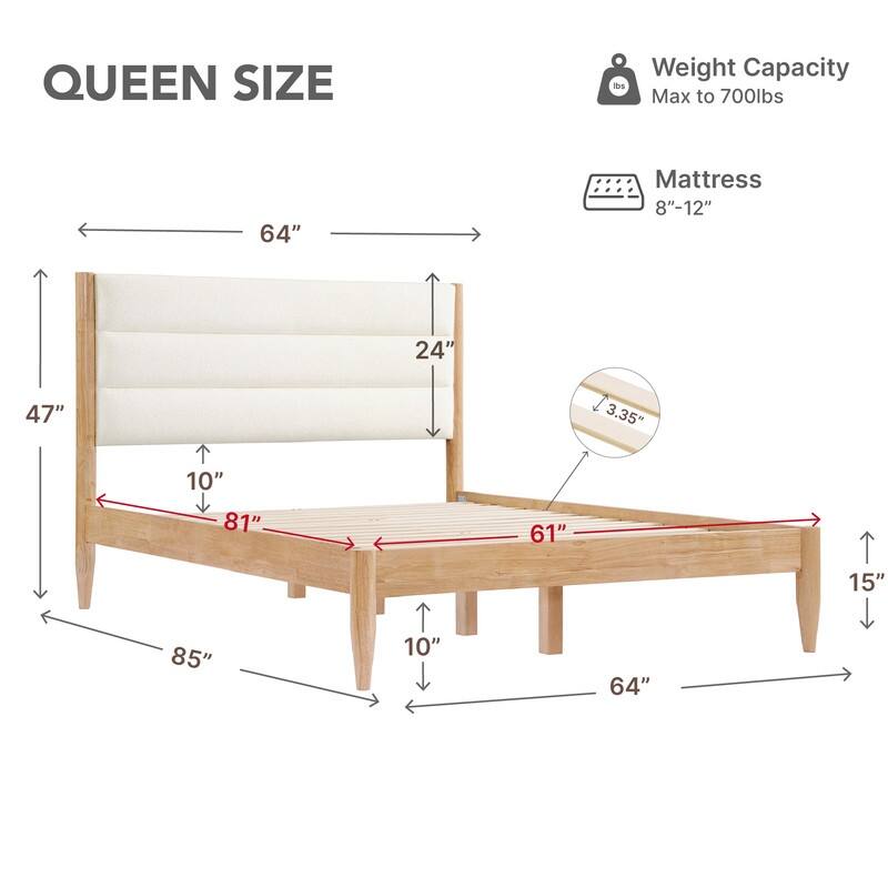 Mason Upholstered Platform Bed Frame with Headboard