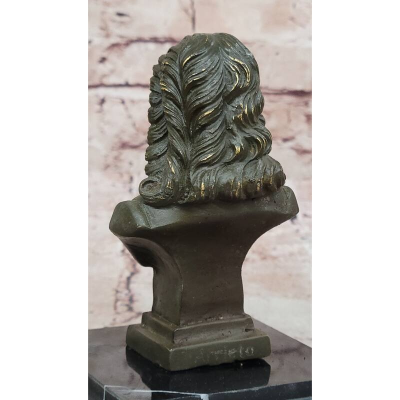Johann Sebastian Bach Bronze Sculpture On Marble Base