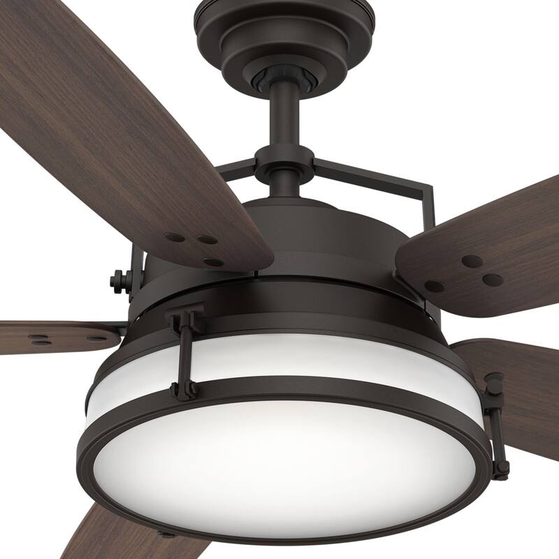 Casablanca 56" Caneel Bay Outdoor Ceiling Fan w/LED Light, Wall Control - Nautical, Industrial, Droop-Free Blades!
