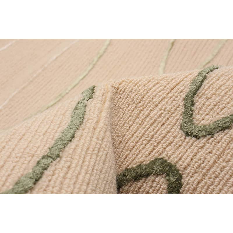 ECARPETGALLERY Hand Tufted Elegance Beige Viscose, Wool Rug - 5'1 x 7'6