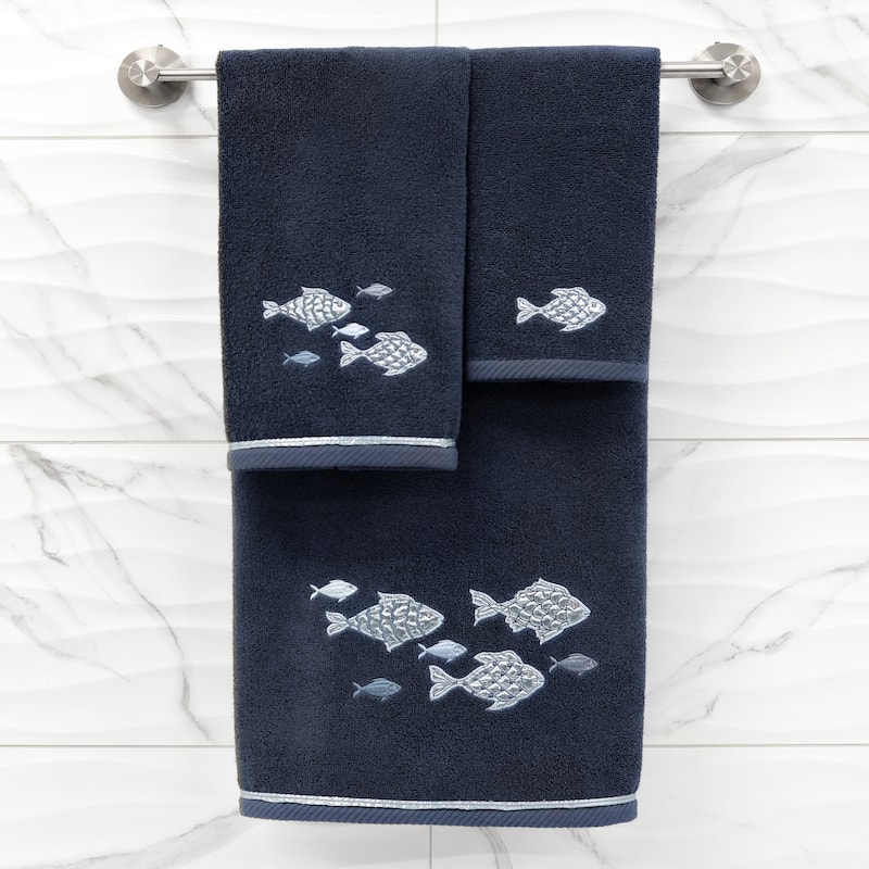 Authentic Hotel and Spa Turkish Cotton Figi 2PC Embellished Hand Towel Set