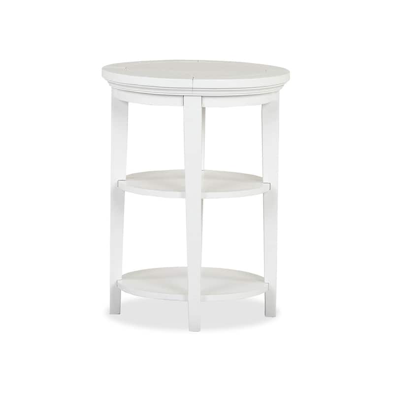 Magnussen Home Heron Cove Chalk White Round Accent End Table - 18''W x 18''D x 24''H